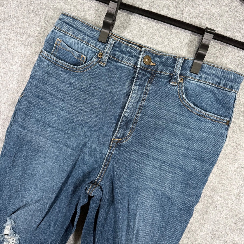 Sofia Jeans Leslie Slim Straight Women 8 Blue High Rise Distressed DsvB431-BOV